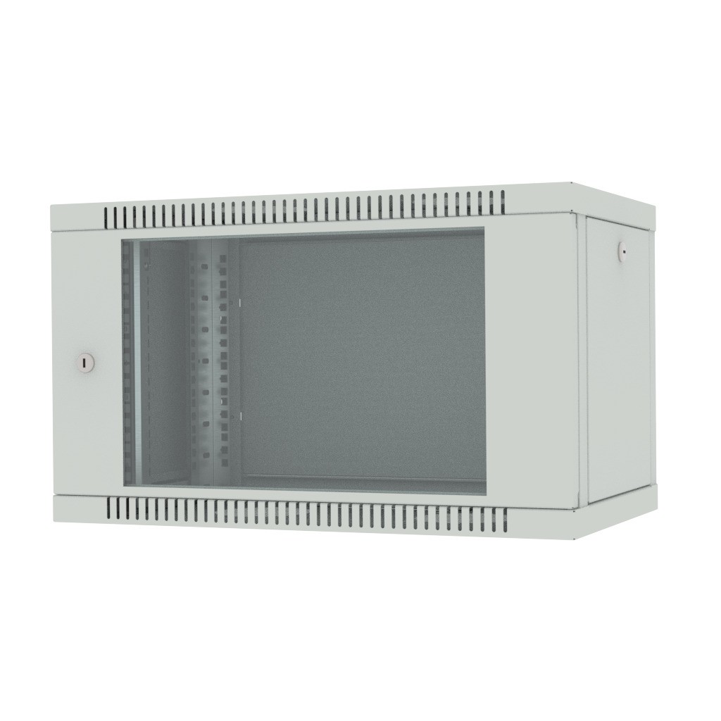 Шкаф настенный 19", 6U Filum FL-WB-0666GM-GY Wall Box (ШхГхВ) 600x600x356 мм, дверь стеклянная, цвет серый RAL7035