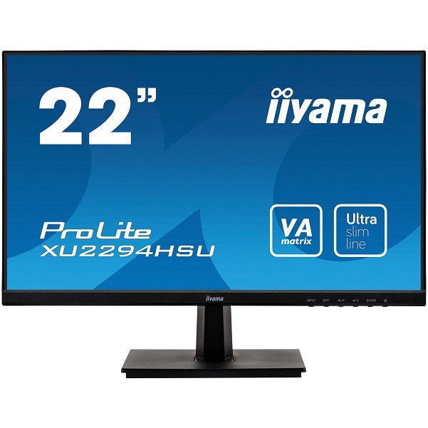 IIYAMA 21.5" XU2294HSU-B1 черный {VA 1920x1080 75Hz 4ms 178/178 250cd 3000:1 8bit(6bit+FRC) D-Sub HDMI1.4 DisplayPort1.2 FlickerFree 2xUSB2.0 2x1W VESA}