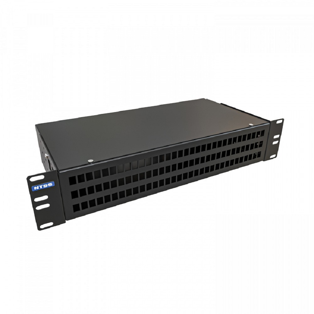 NTSS Кросс NTSS оптический 19'' укомплектованный 2U, 64 порта SC/UPC, 9/125 мкм (сплошная панель, сплайс-кассета 2шт, пигтейлы, КДЗС, адаптеры) черный RAL 9005 NTSS-RFOB-2U-64-SC/U-9-SP1.5G0AY-BL