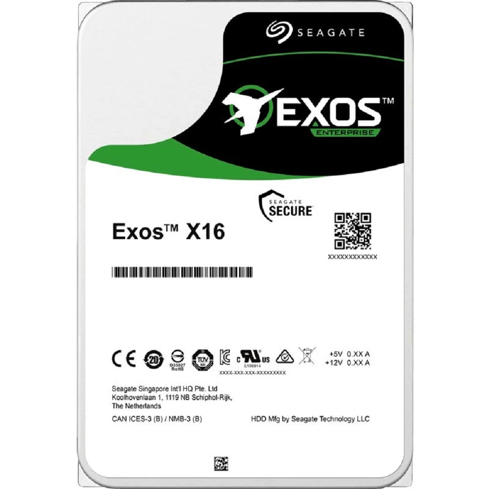 12TB Seagate Exos X16 (ST12000NM001G) {SATA 6Gb/s, 7200 rpm, 256mb buffer, 3.5"} RECERTIFIED