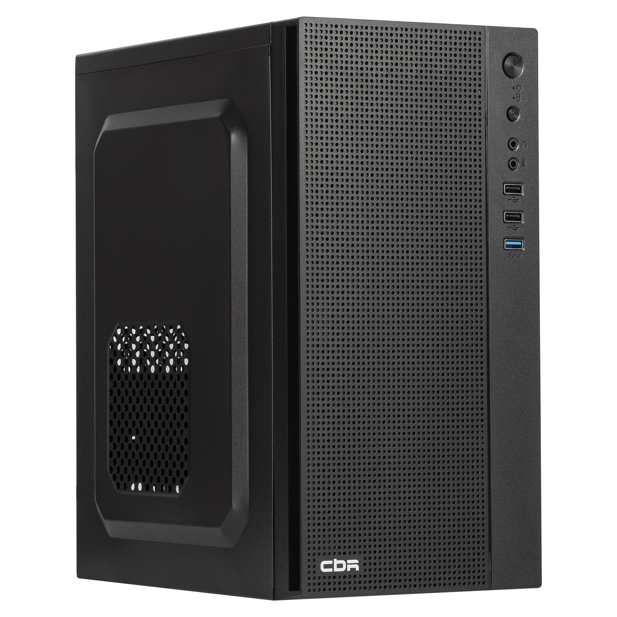 CBR Корпус mATX Minitower MX12, c БП PSU-ATX500-08EC (500W/80mm), 1*USB 3.0, 2*USB 2.0, HD Audio+Mic, Black [PCC-MATX-MX12-500W2]