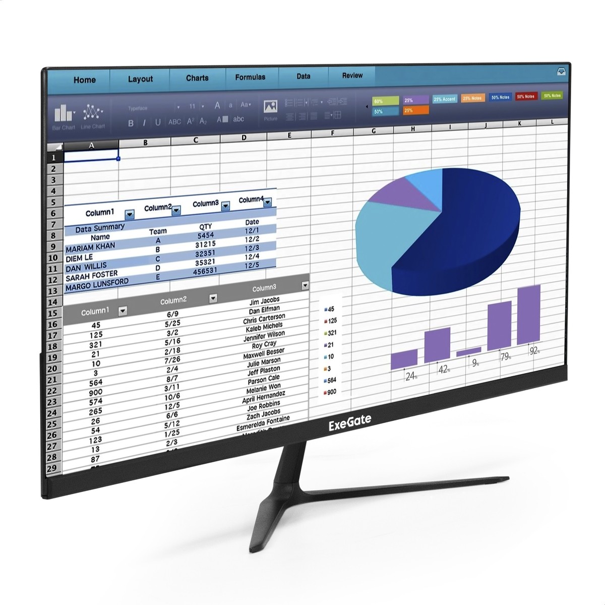 LCD ExeGate 23.8" EH2400TA ProSmart черный {IPS 1920x1080 100Hz 5ms 16:9 250cd 1000:1 178/178 D-Sub HDMI2.0 DisplayPort audio-out Speakers VESA} [EX300461RUS]