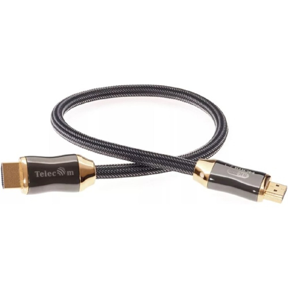 Telecom Кабель HDMI 19M/M,ver. 2.1, 8K@60 Hz 0.5m метал разъемы, нейлоновая оплетка Telecom <TCG300-0.5M>