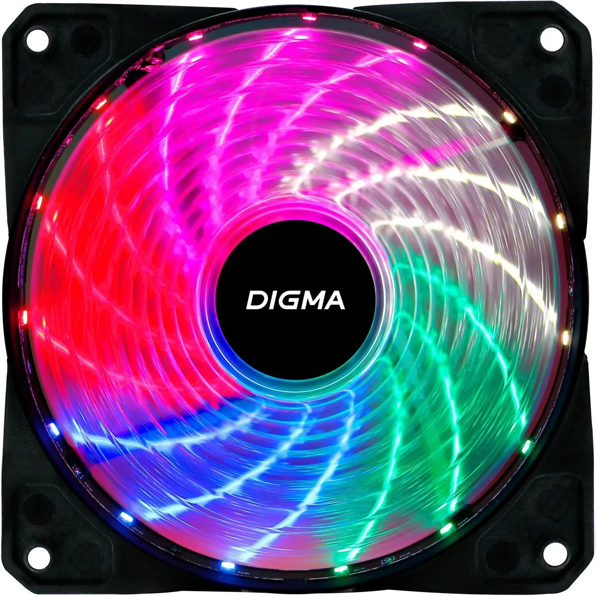 Вентилятор Digma DFAN-FRGB2 RGB 120мм черный 3-pin 4-pin (Molex)  Ret