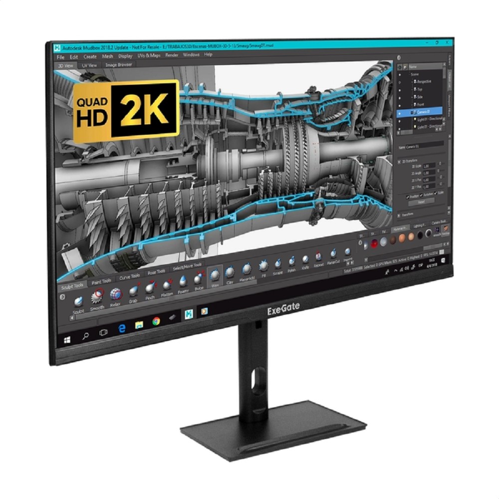 Повреждение упаковки LCD ExeGate 27" ES2707TA SmartView черный {IPS 2560x1440 75Hz 1ms 250cd HDMI DisplayPort HAS USB 2x3W} [EX296976RUS]
