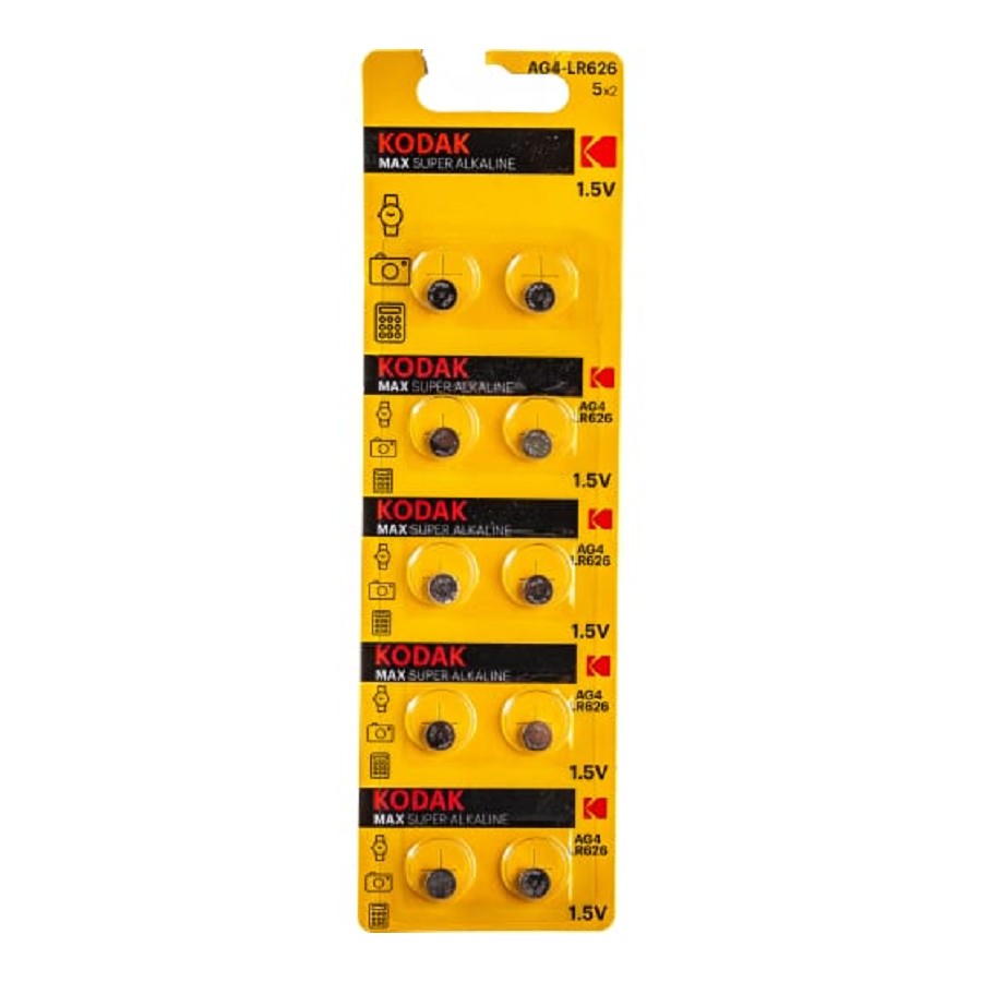 Kodak AG4 (377) LR626, LR66 [KAG4-10] Max Button Cell (100/1000/98000) (10 шт. в уп-ке)