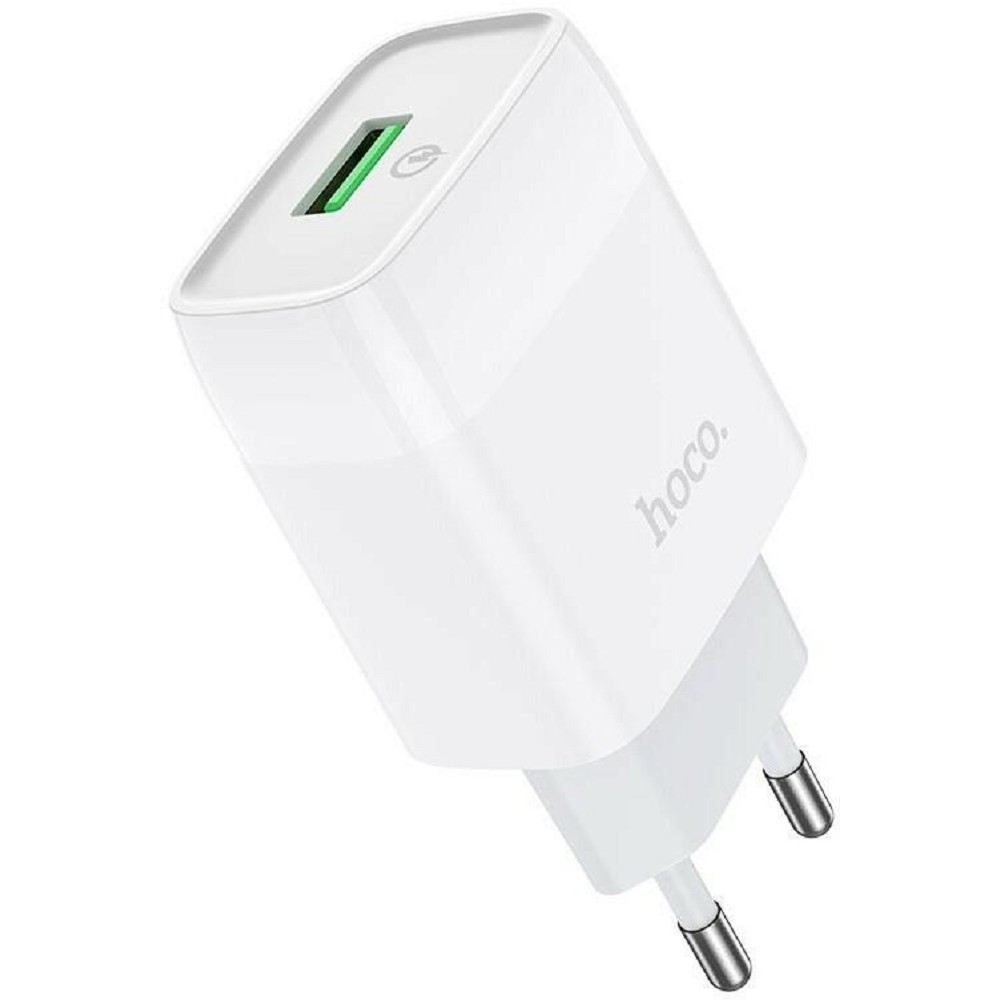 HOCO HC-32552 C72Q/ Сетевое ЗУ + Кабель Type-C 1m/ QC 3.0/ 1 USB/ Выход: 5V_9V_12V, 18W/ White