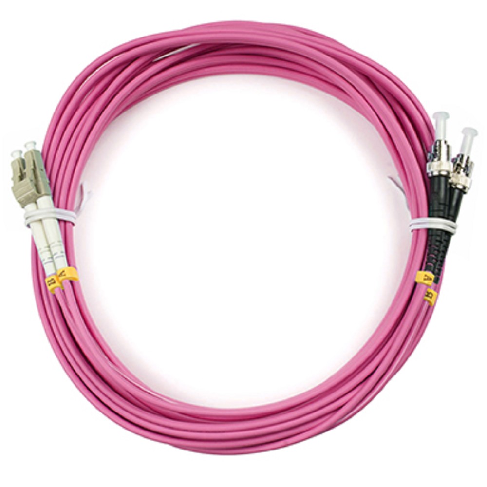Cabeus FOP-50-OM4-LC-ST-7m Шнур оптический duplex LC-ST 50/125 mm OM4 7м LSZH