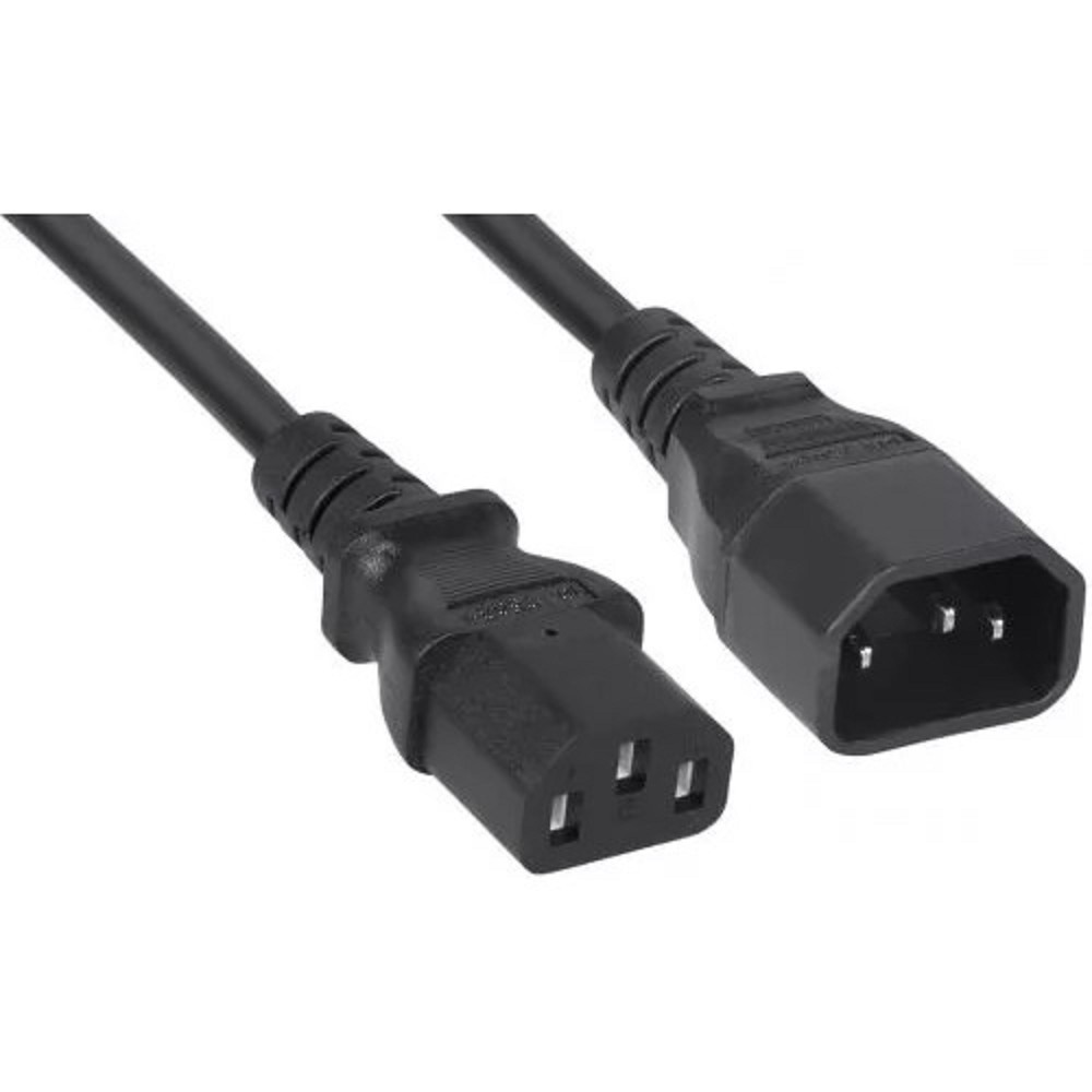 Кабель питания Filum ПВС-АП 3x1.0 С13 - C14, 220/250В, 10А, чёрный, 1м [FL-PC-C13/C14-C1-1.0-BK] (871186)
