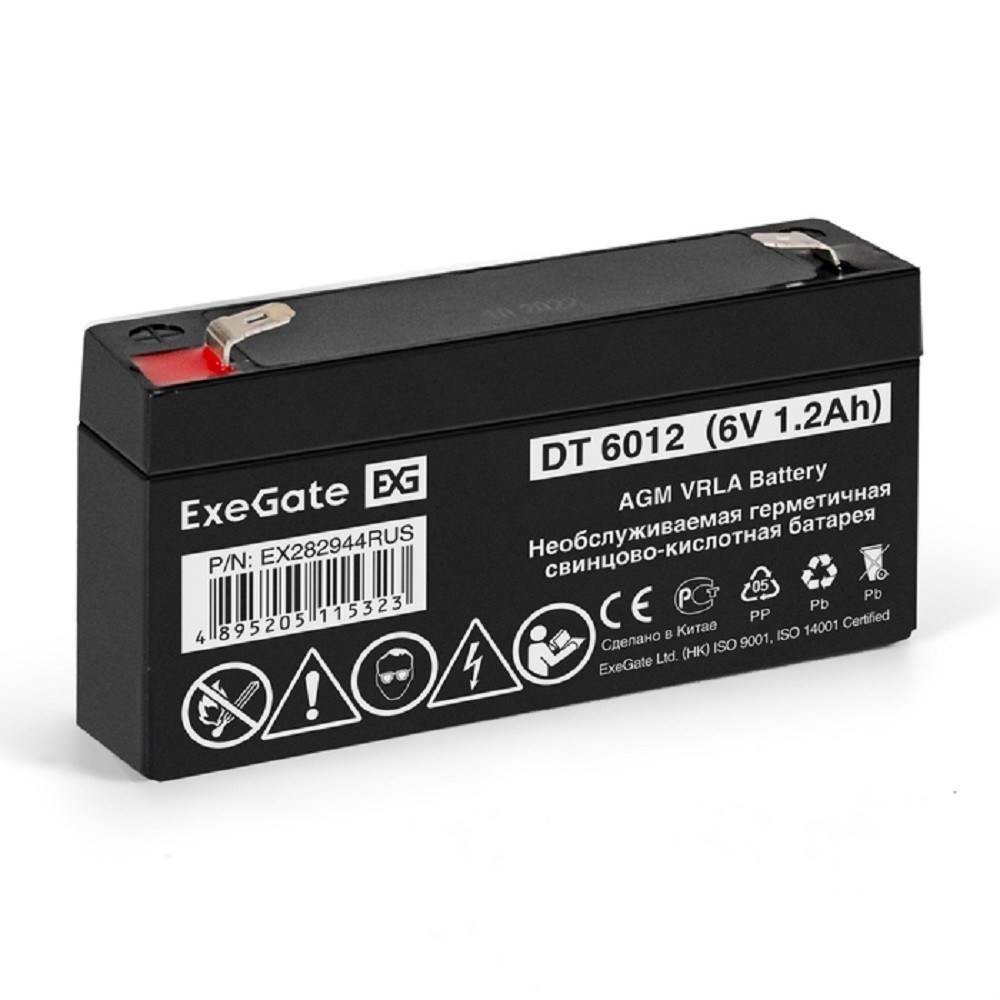 Exegate EX282944RUS Аккумуляторная батарея DT 6012 (6V 1.2Ah, клеммы F1)