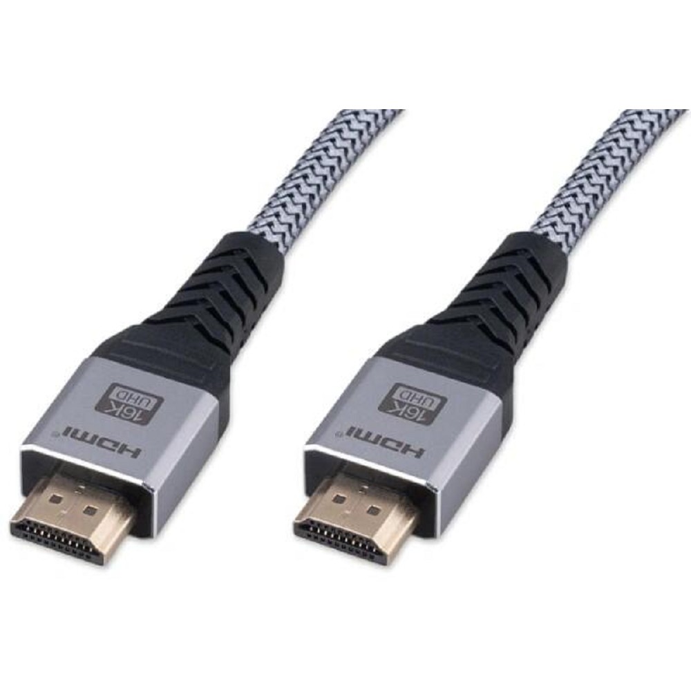 Cablexpert Кабель HDMI 19M/19M, v2.2, 16K, медь, тройной экран, нейлон, 1м, серый, коробка (CCP-HDMI16K-1M)