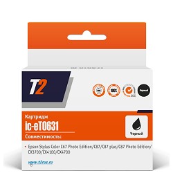 T2 C13T06314A Картридж (IC-ET0631)  для Epson Stylus Color C67PE/C87/CX3700/CX4100, черный, с чипом