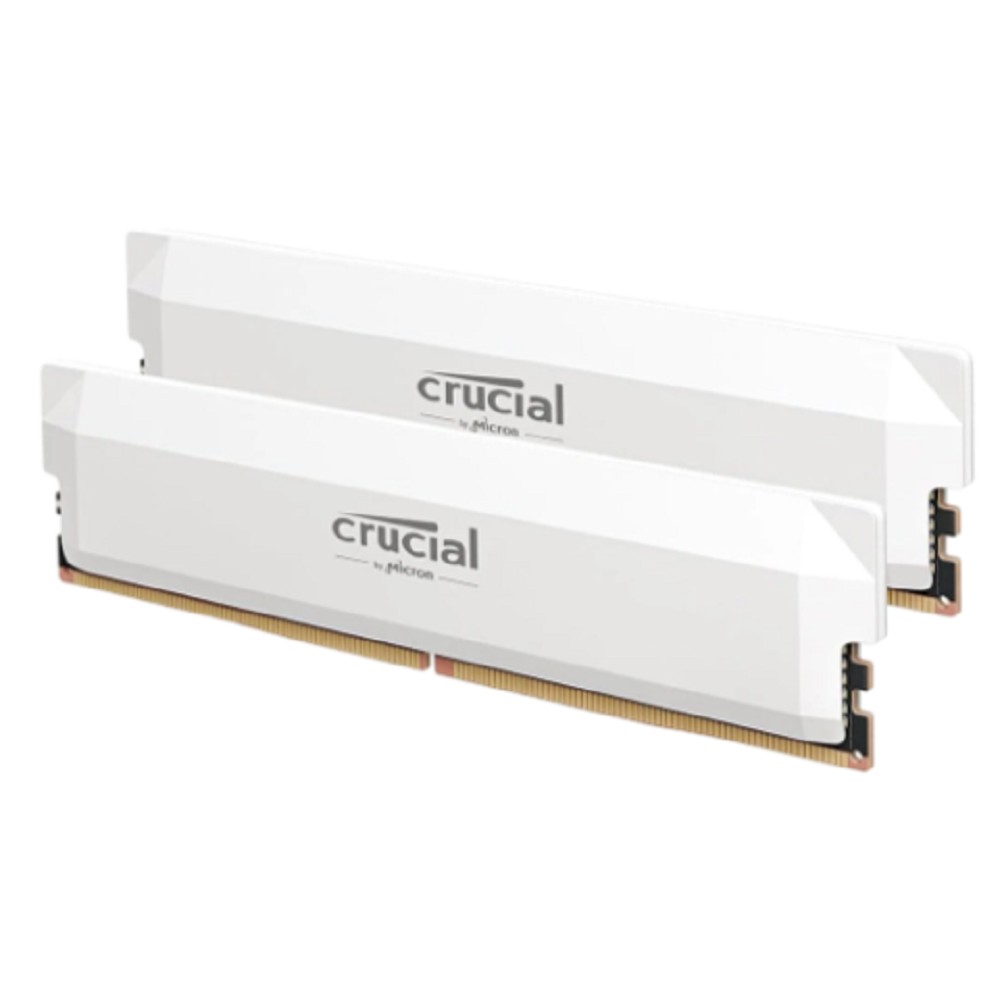 Crucial DDR5 UDIMM 64GB Pro Gaming by Micron 6400 Kit (2x32GB) CL40 White 1.35V CP2K32G64C40U5W