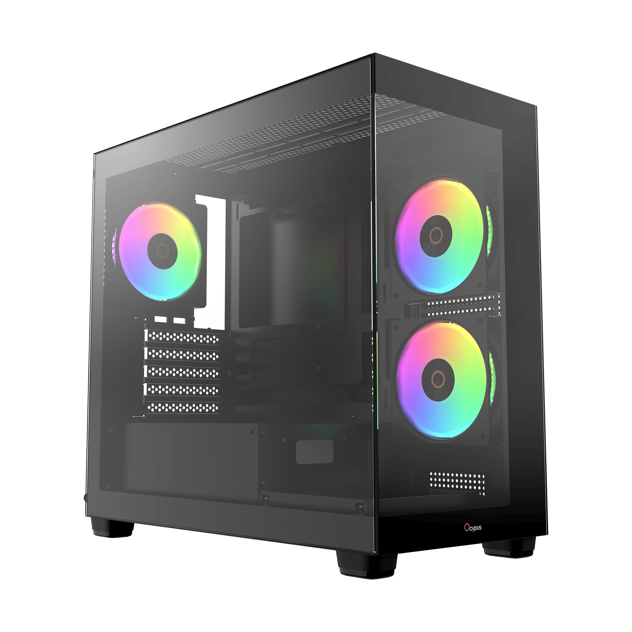 Case Ocypus Gamma C52 BK ARGB  mATX / win / black / 3 ARGB fans / no PSU / Tempered Glass