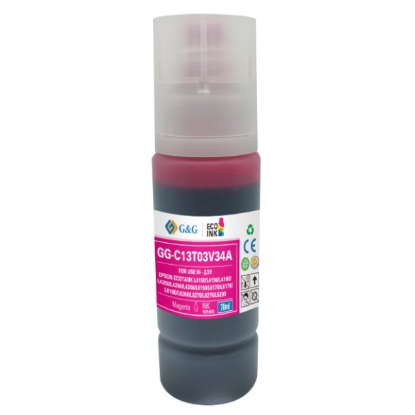 Чернила G&amp;G GG-C13T03V34A 101M пурпурный70мл для Epson L4150/L4160/L6160/L6170