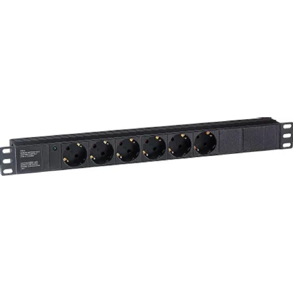 Exegate EX280825RUS Блок розеток ExeGate ServerPro PDU-19H601 Al-6S-C14, 19",1U,алюм, 6Schuko, С14
