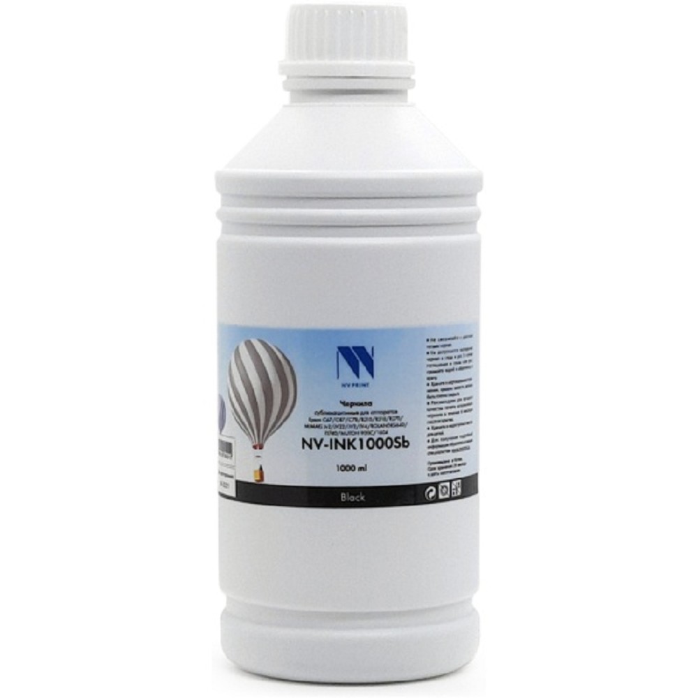 Чернила NV PRINT сублимационные NV-INK1000BkSb для аппаратов Epson, Mimaki, Mutoh, Roland (1000ml) Black
