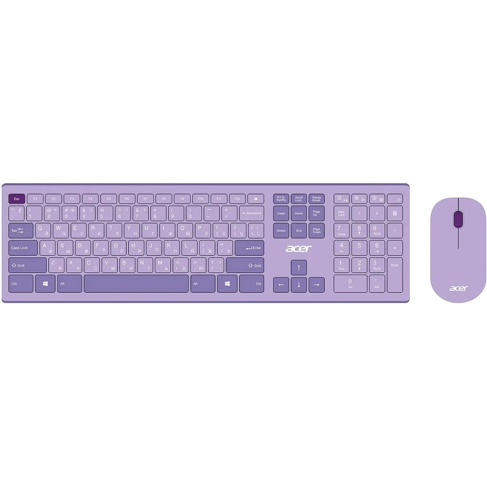 Acer OCC205 [ZL.ACCEE.00D] Комплект (клавиатура+мышь) клав:фиолетовый мышь:фиолетовый USB беспроводная slim 