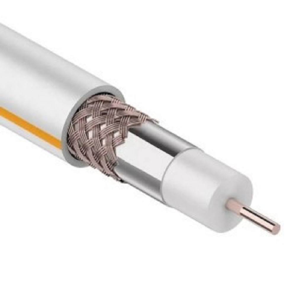 PROconnect (01-2431-6) Кабель SAT 703 B, Cu/Al/Cu, (75%), 75 Ом, 100м., белый 