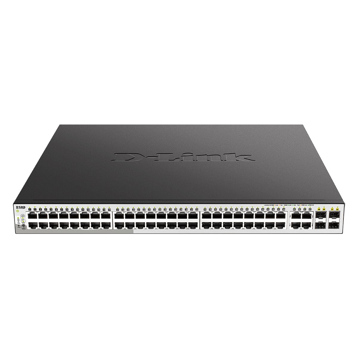 D-Link DGS-1210-52MP/F4A PROJ Управляемый L2 коммутатор с 48 портами 10/100/1000Base-T и 4 комбо-портами 100/1000Base-T/SFP (48 портов PoE 802.3af/at, PoE-бюджет 370 Вт)