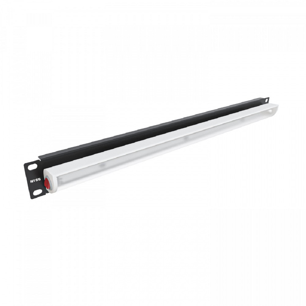 NTSS Панель осветительная NTSS, светодиодная (LED), крепление 19 1U, 220V, кабель 1.5м, немецкий стандарт, черный RAL 9005 NTSS-LU-1U-LED-BL