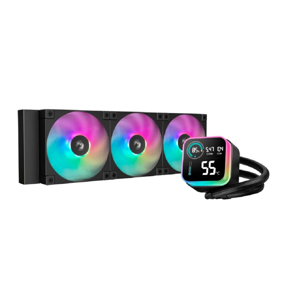 СЖО Deepcool LQ360 Ultra ARGB Soc-AM5/AM4/1200/1700/1851 черный 4-pin 32dB Al LCD 350W 1900gr Ret (R-LQ360-BKASMC-G-1)