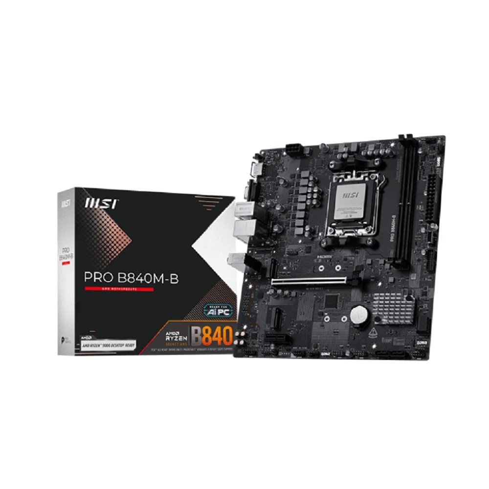 MSI PRO B840M-B {SocketAM5 AMD B840 2xDDR5 ATX AC`97 8ch(7.1) 2.5Gg RAID+VGA+HDMI}