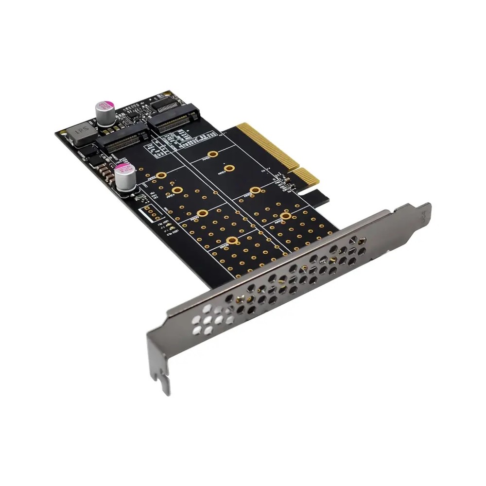 ORIENT C303E2 , Переходник PCI-Ex8->2 x M.2 M-key NVMe SSD, тип 2230/2242/2260/2280/22110, 2 планки крепления в комплекте (31325)