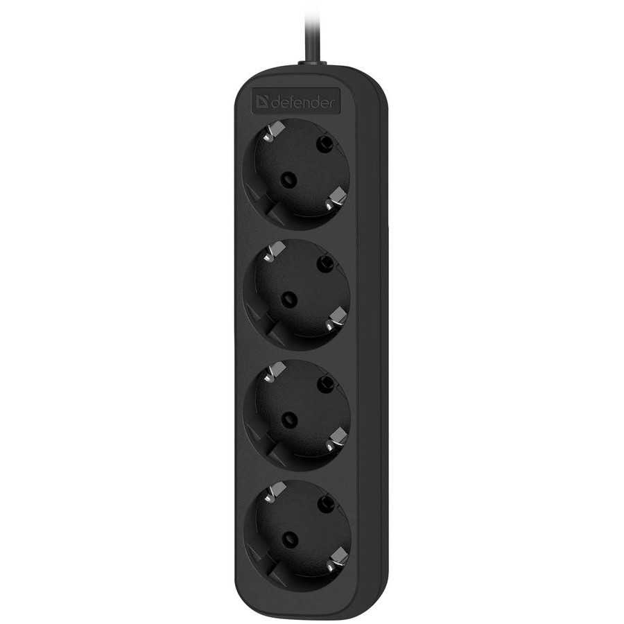 Defender Удлинитель M450 5.0 м, 4 розетки, черный [99327], с заземлением 