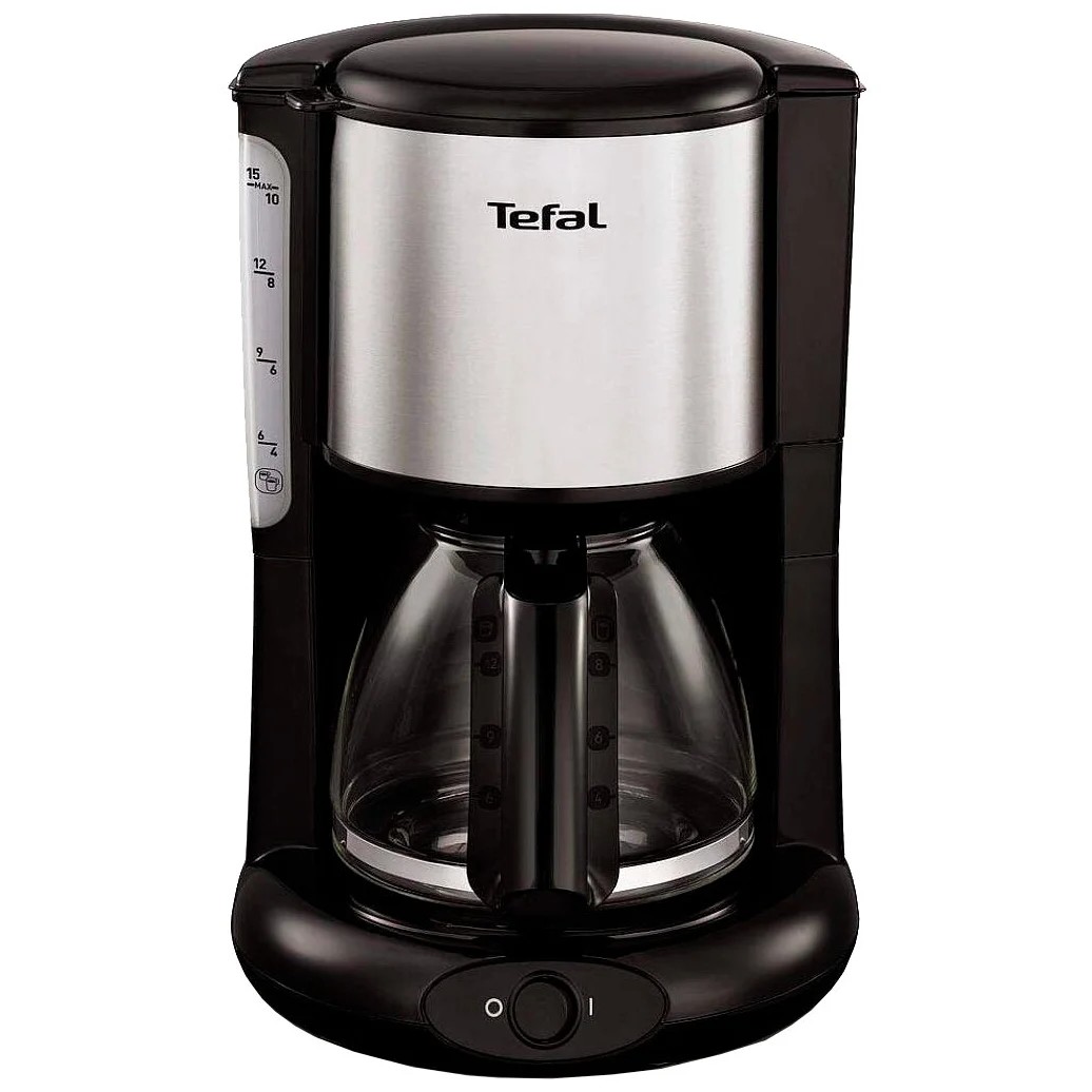 Кофеварка капельная Tefal CM361838 1000Вт серебристый/черный