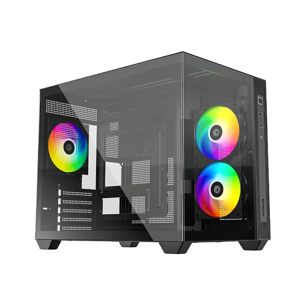 Case ID-Cooling VIEW 500 ARGB Black mATX/ win TG/ 3 fans/ Gen2 Type C/ CPU 162mm/ GPU 407mm/ no PSU