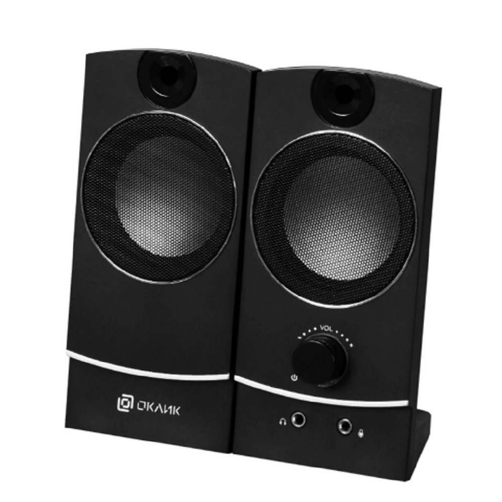 Oklick OK-118 2.0 черный 4Вт портативные
