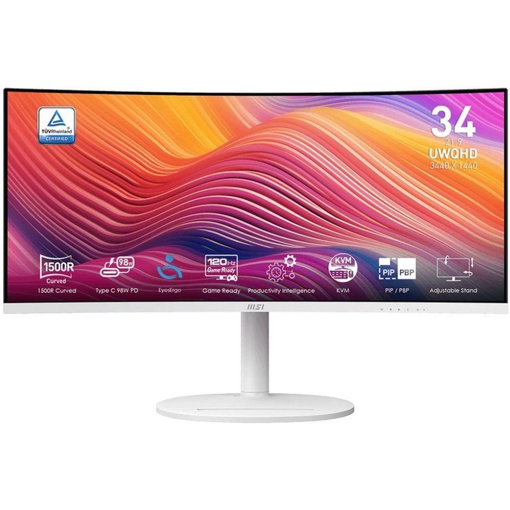 MSI Modern 34" MD342CQPW белый {VA Curved 3440x1440 120Hz 1ms 178/178 300cd 3000:1 2xHDMI DisplayPort USB-C USB} [9S6-3PC59H-021]
