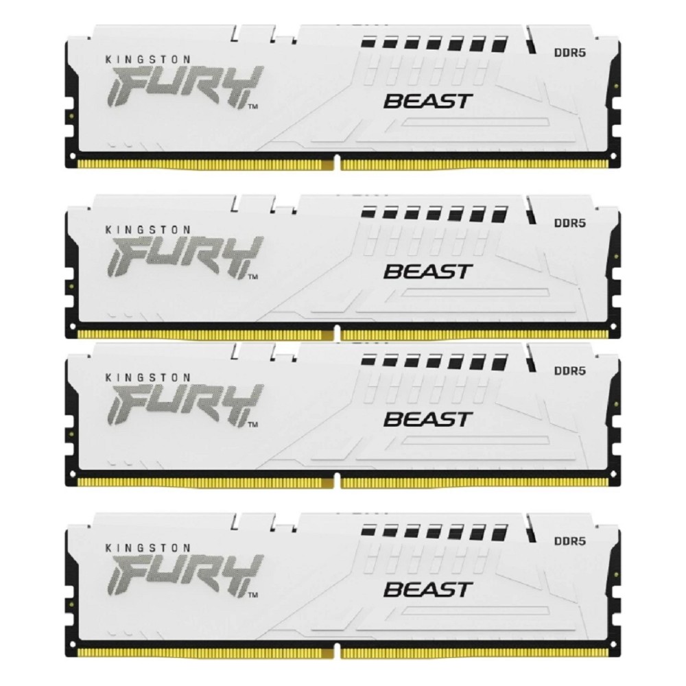 Комплект модулей памяти Kingston 128GB DDR5 5200MHz DIMM FURY Beast White (4х32gb), CL40 
