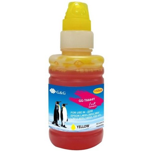 Чернила G&amp;G GG-T6644Y желтый100мл для Epson L100, L110, L120, L130, L132, L210, L222