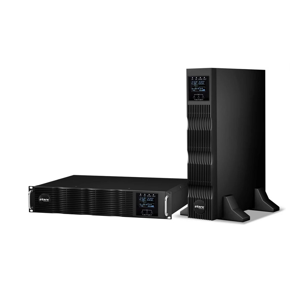 ИБП STARK SC 3000 ONLINE ONE RT 3000ВА/3000Вт БЕЗ АКБ {Online, Rack/Tower, 110-300В, 6xC13, 1xC19, Smart-slot, USB, RS232, EPO, БЕЗ АКБ - внешние батареи 8 шт от 4.5Ач до 240 Ач}