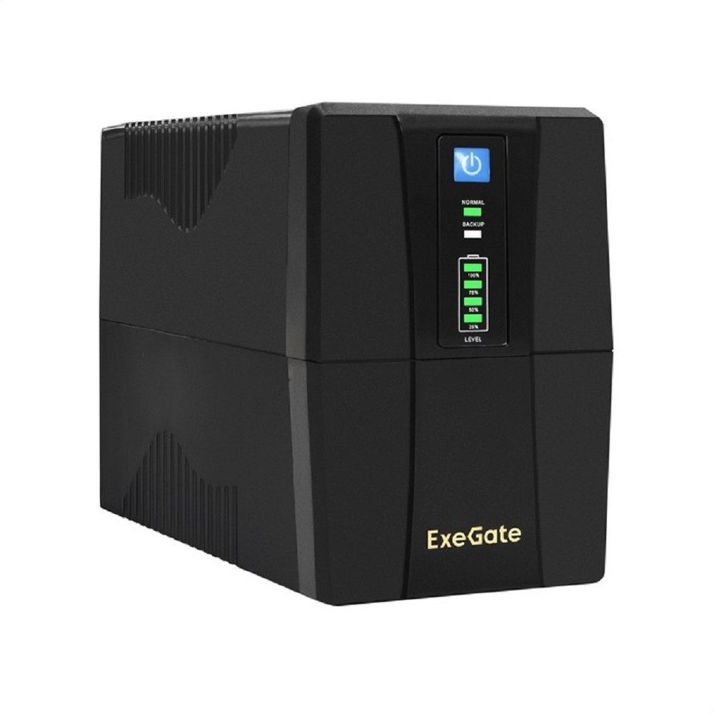 Exegate EX292785RUS ИБП ExeGate Power Back BNB-1000.LED.AVR.2SH <1000VA/550W, LED, AVR, 2*Schuko, батарея 12V 9Ah, Black>