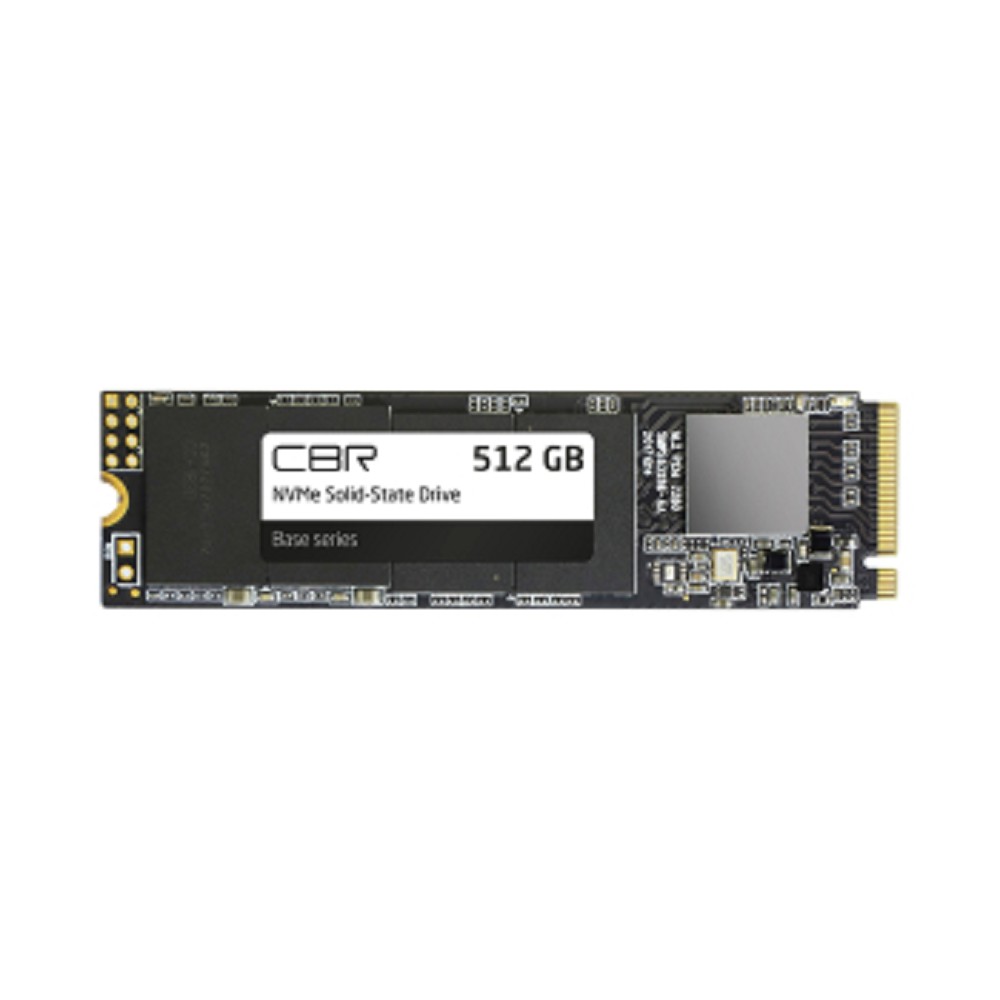 CBR SSD-512GB-M.2-BS24b, Внутренний SSD-накопитель, серия "Base", 512 GB, M.2 2280, PCIe 3.0 x4, NVMe 1.3, 3D TLC NAND, R/W speed up to 3100/2000 MB/s, TBW (TB) 360, OEM