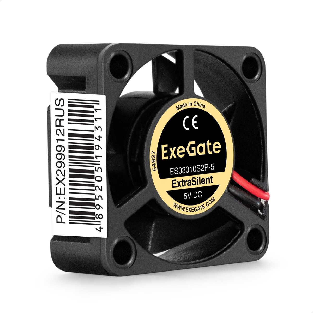 Exegate EX299912RUS Вентилятор 5В DC ExeGate ExtraSilent ES03010S2P-5 (30x30x10 мм, Sleeve bearing (подшипник скольжения),2pin, 7000RPM, 22dBA)