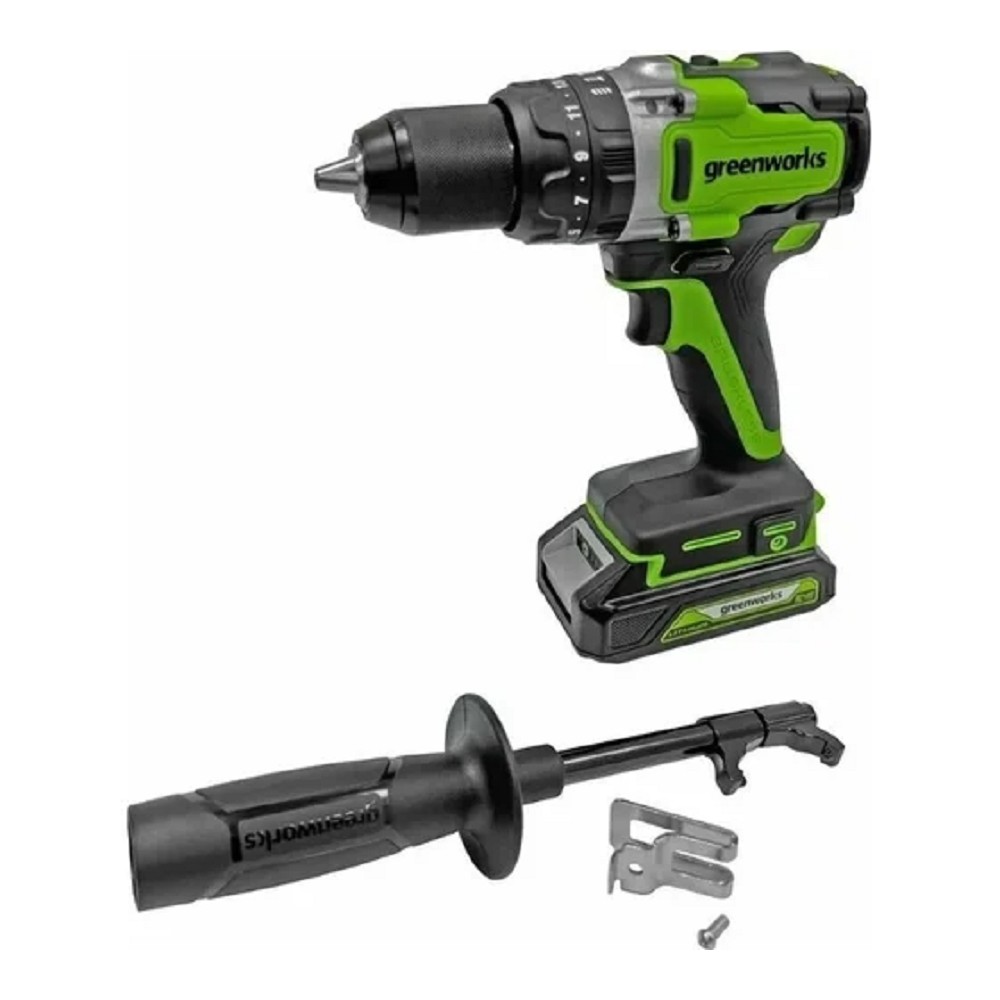 Greenworks GD24DD140 Дрель-шуруповерт аккумуляторная, 24V, 140 Нм, бесщеточная, без АКБ и ЗУ [3707607]