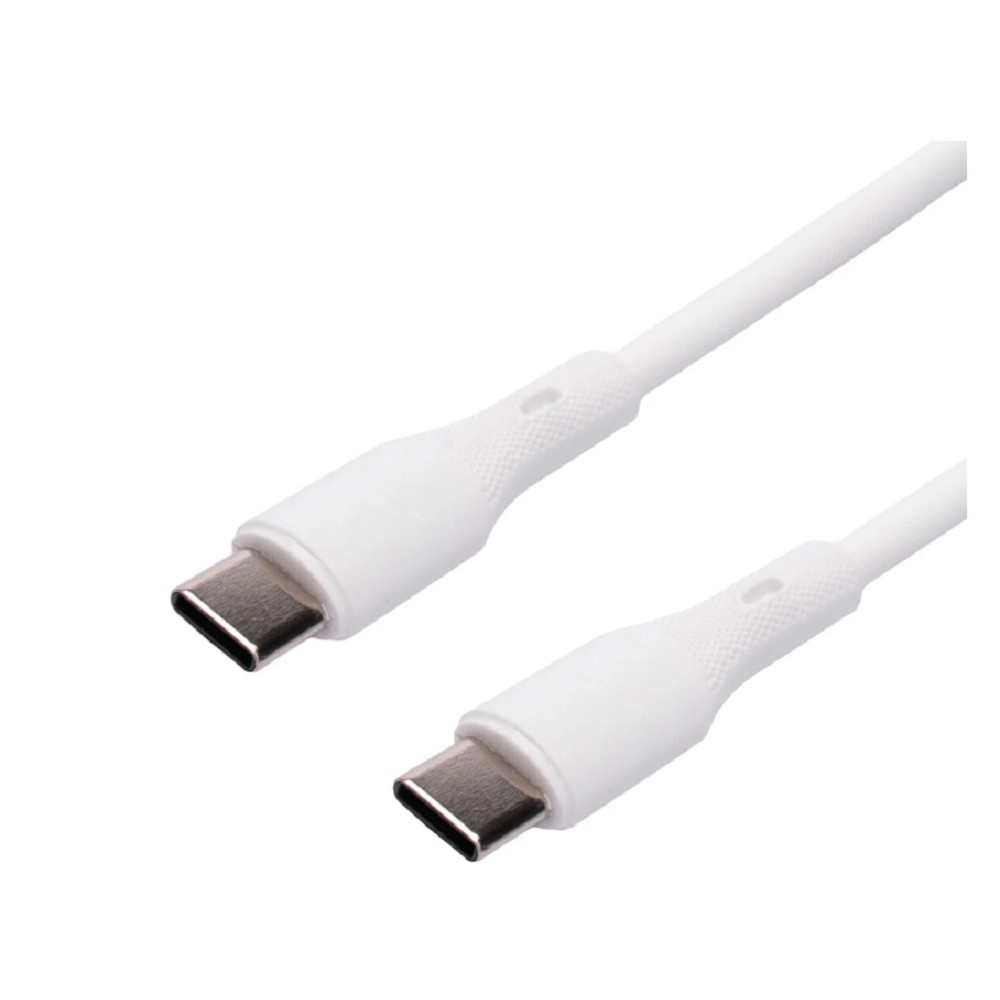 Cablexpert Кабель USB2.0 Type-C/Type-C, 3А, 65Вт, PD/QC3.0, силиконовый, медь, 1м, белый, пакет (CC-USB2S-CMCM-1M-W)