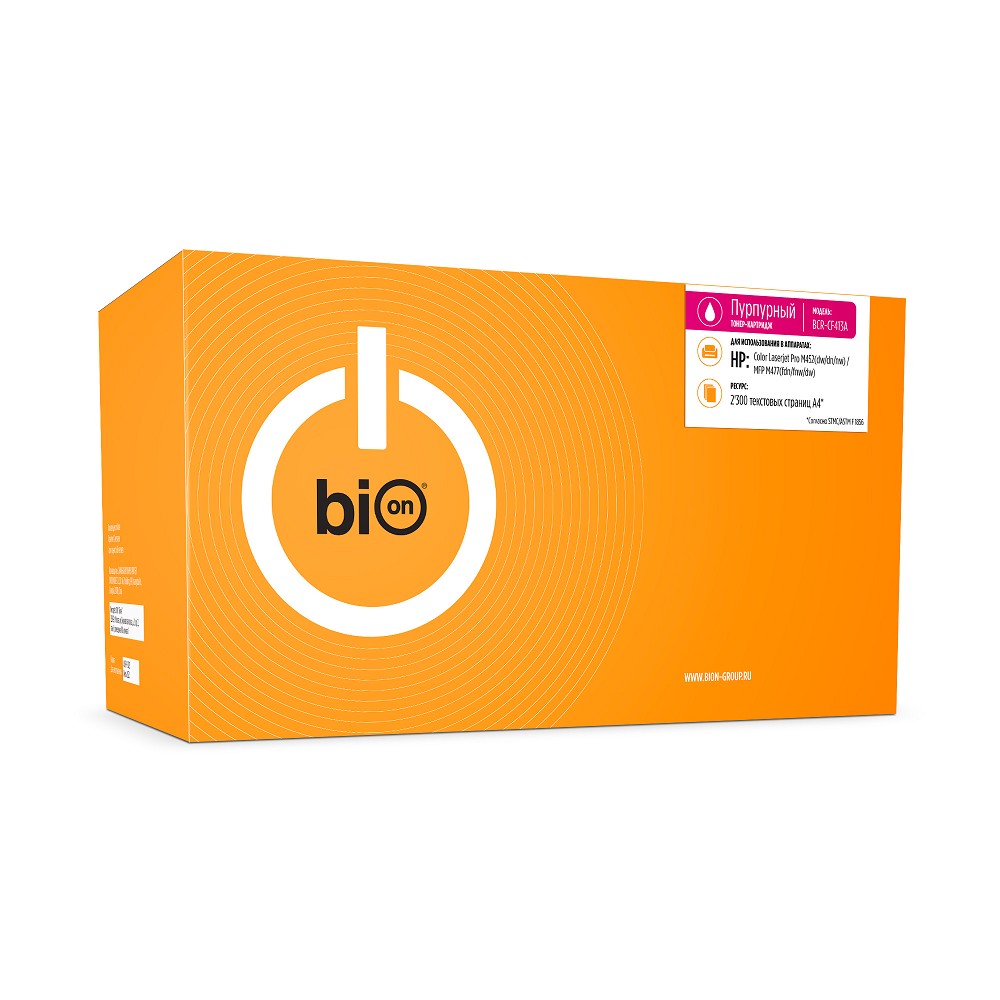 Bion CF413A Картридж для HP Color Laserjet Pro M452dw/452dn/452nw/MFP M477fdn/M477fnw/M477dw (2300  стр.) Пурпурный, с чипом