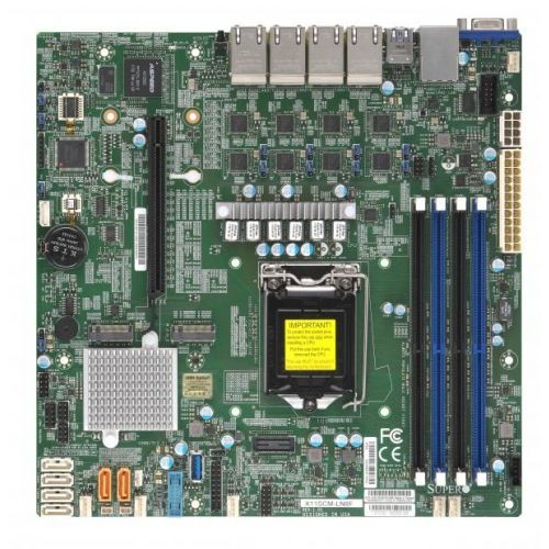 Supermicro MBD-X11SCM-LN8F-O  {MB Single Socket LGA-1151/Up to 128GB/8 LAN/PCI-E 3.0 x16/6 SATA3/5x USB 3.0/1 VGA, 1 COM/2 SuperDOM}
