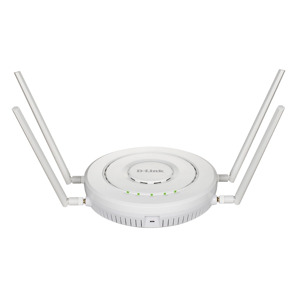 D-Link DWL-8620APE/A1A Беспроводная двухдиапазонная унифицированная точка доступа AC2600 Wave 2 с поддержкой MU-MIMO, PoE и 4 внешними съемными антеннами