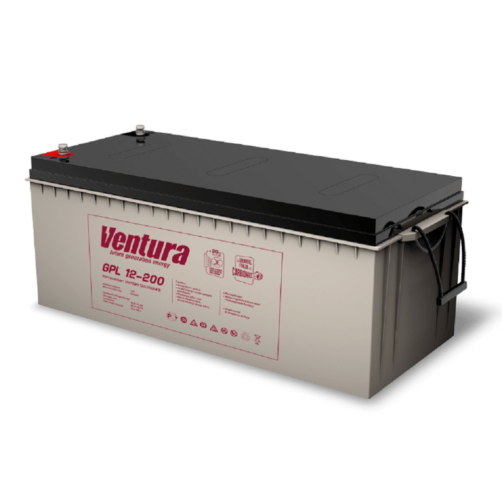АКБ Ventura GPL 12-200 12V/212Ah {F8, ДхШхВ 523х239х222мм, масса 59,50 кг, срок службы 12 лет}