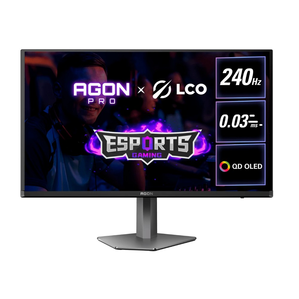 LCD AOC 26.5" AG276QZD2 черный {QD-OLED 2560x1440 280Hz 0.03ms 1000cd 2xHDMI 2xDisplayPort 2xUSB3.2 Speakers HAS Internal Vesa}