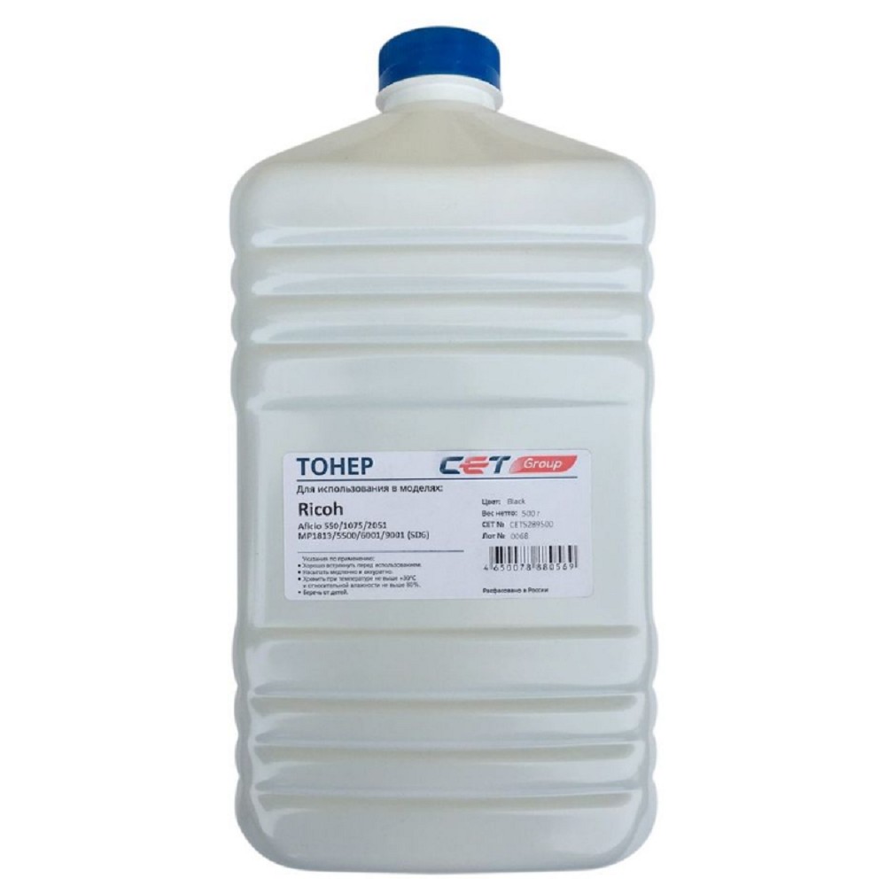 Тонер SD6 для RICOH Aficio 550/1075/2051/MP1813/5500/6001/9001 (CET), 500г/бут, (унив.), CET5289500