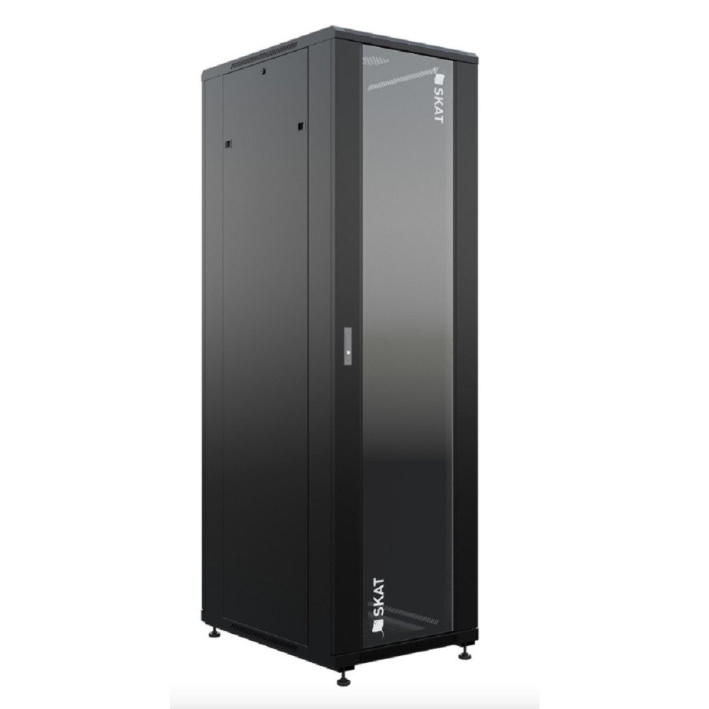 БАСТИОН SKAT TB-32R680GF-B Шкаф напольный универсальный серверный 32U 600х800мм, дверь стеклянная (4405) {1.5 года гарантия}