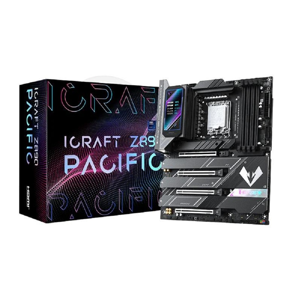 MAXSUN MS-iCraft Z890 PACIFIC (Socket 1851, ATX, 4*DDR5(256Gb), DP/HDMI, 4*SATA3, 4*M.2, 4xPCI-Ex16, 2*Type-C, 9*USB 3.1, LAN 1*5G, BT 5.4, Wi-Fi 7, SPDIF, black, RTL)