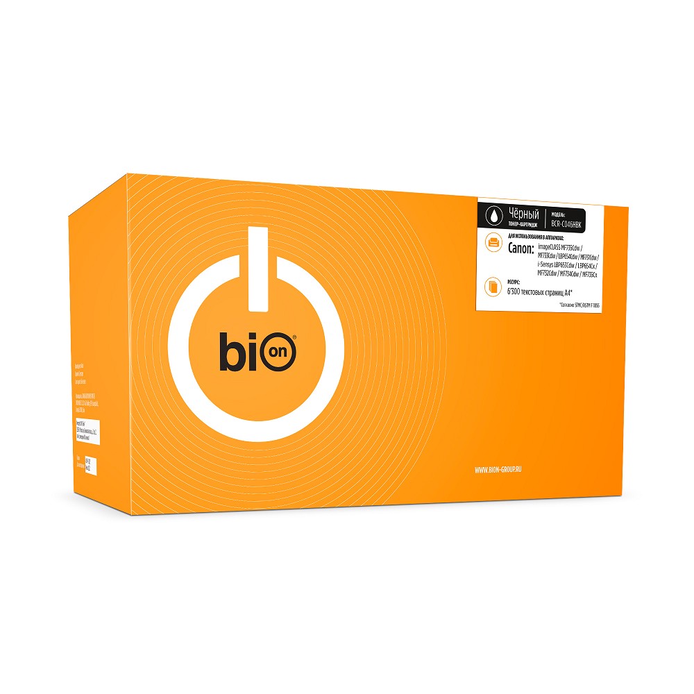 Bion BCR-C046HBK Картридж для Canon {imageCLASS MF735Cdw/MF733Cdw/LBP654Cdw/MF731Cdw, i-Sensys LBP653Cdw/LBP654Cx/MF732Cdw/MF734Cdw/MF735Cx} (6300  стр.), Черный, с чипом